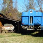 old car and caboose